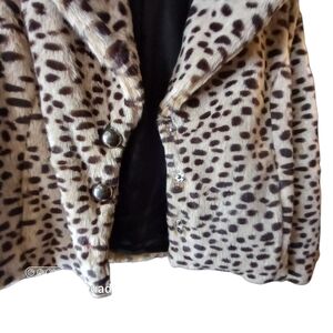 Leopard Print Faux Fur Jacket